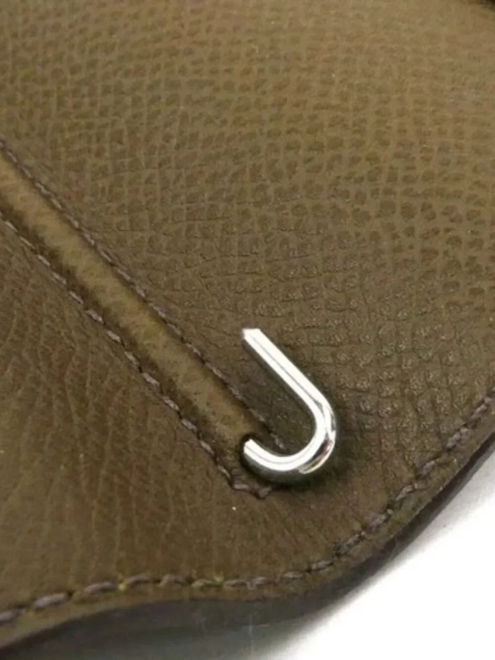 Auth HERMES Agenda/Note Cover Khaki Brown Leather - e60899a